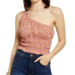 ONE-SHOULDER RUCHED CROP TOP